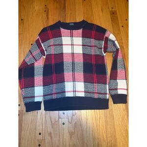 Vintage Hunt Club Plaid Knit Crewneck Men's Small  Academia Preppy